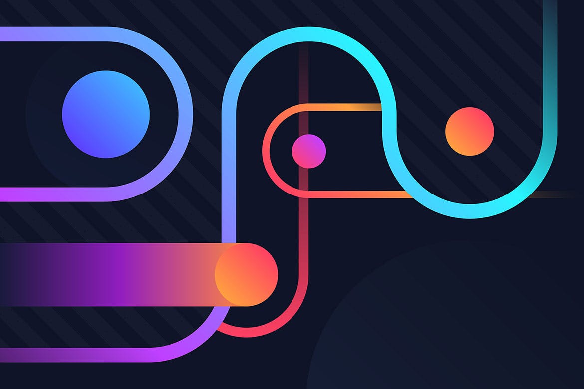 液体梯度几何形状背景集 Liquid Gradient Geometric Shapes Background Set 图片素材 sucaiwan.com
