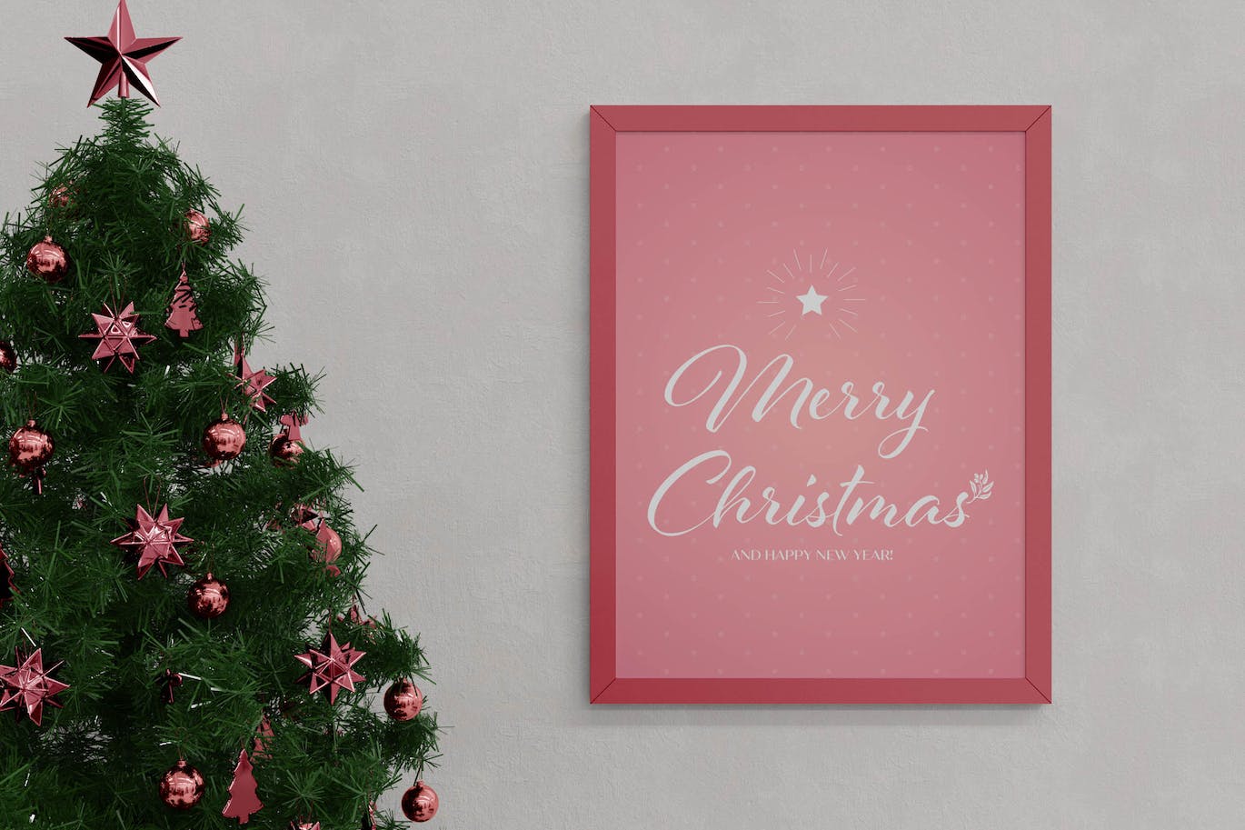 圣诞树画框相框样机模板 Christmas Frame Mockup 样机素材 sucaiwan.com