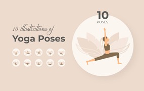 美丽瑜伽姿势插画素材v1 Lucka Yoga Poses – 10 illustrations Vol. 1