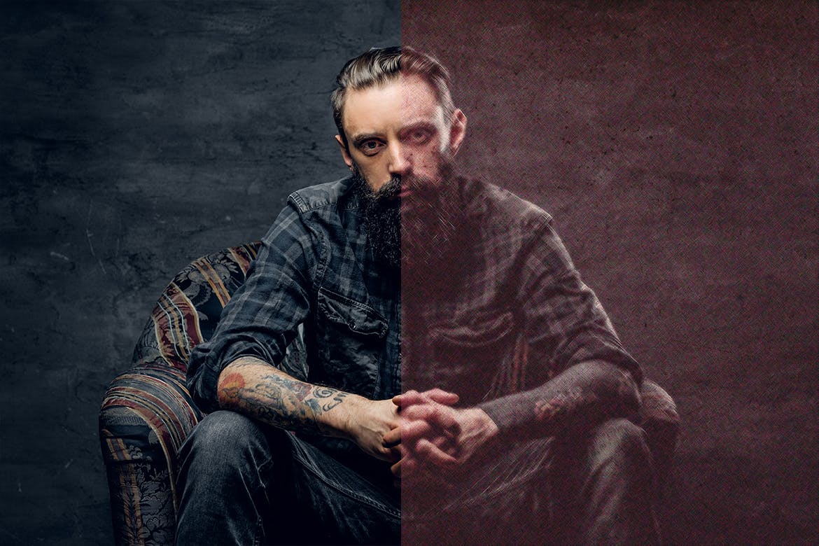 老式复古效果照片处理PS动作 Vintage Old Photoshop Action 插件预设 sucaiwan.com