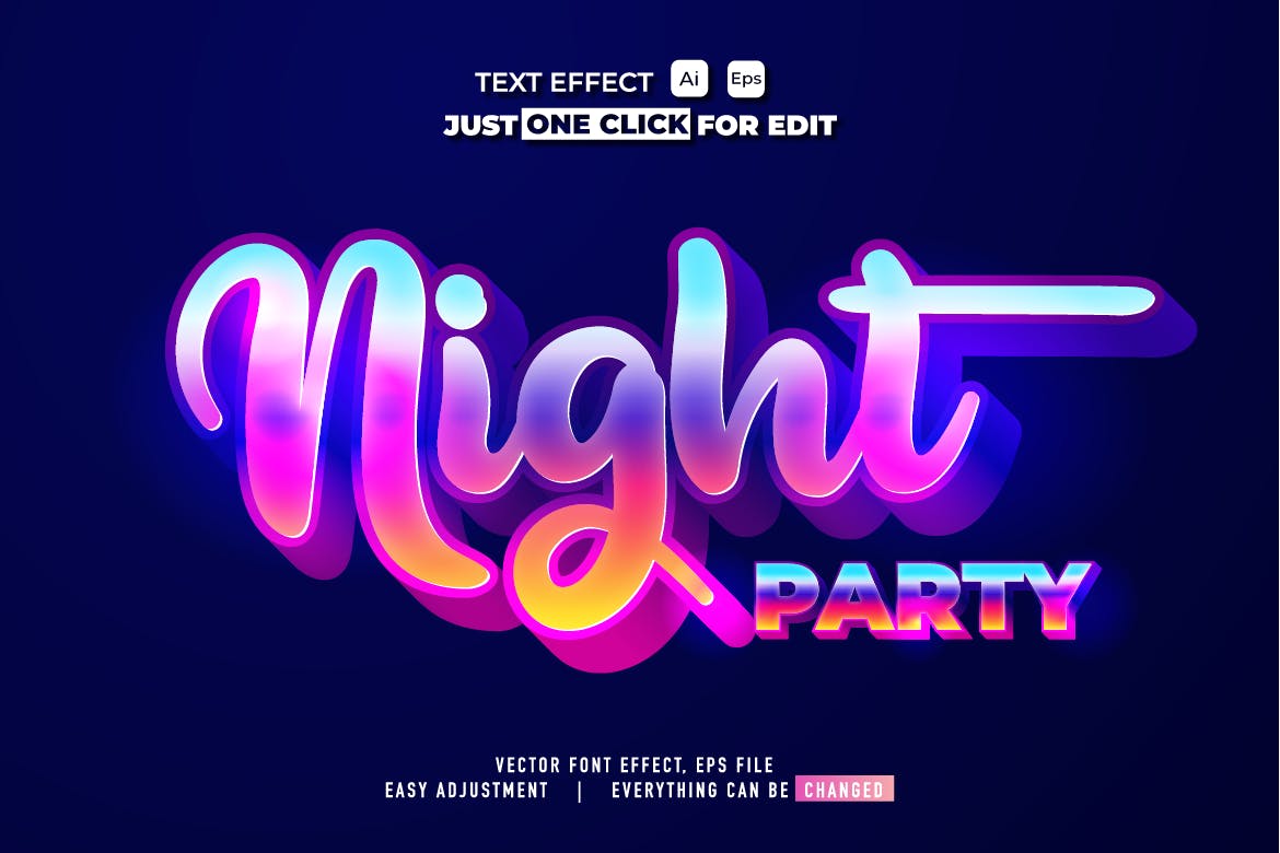 全息彩色矢量文本/文字效果样式素材v50 Text Effect Vol 50 插件预设 sucaiwan.com