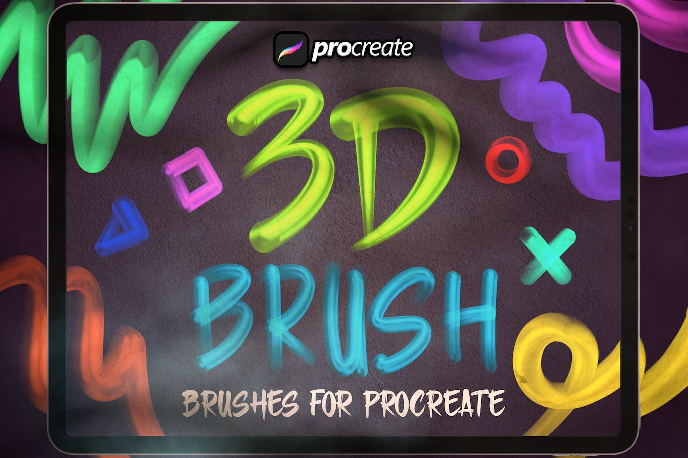 Procreate 3D笔刷画笔素材包 Procreate 3D Brush Pack 笔刷资源 sucaiwan.com