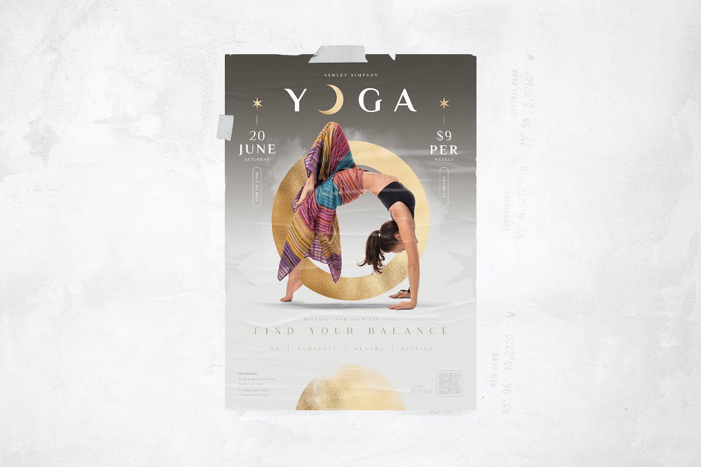 瑜伽课程宣传单模板 Yoga Flyer 设计素材 sucaiwan.com