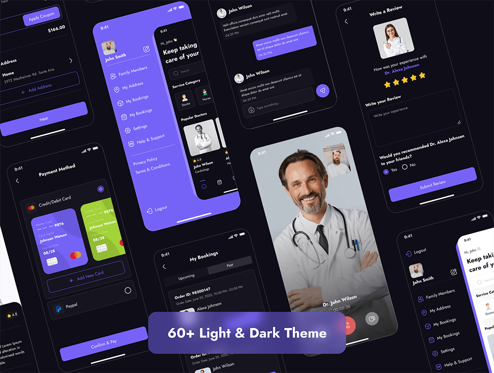 在线医生预约App应用程序UI套件 APP UI sucaiwan.com