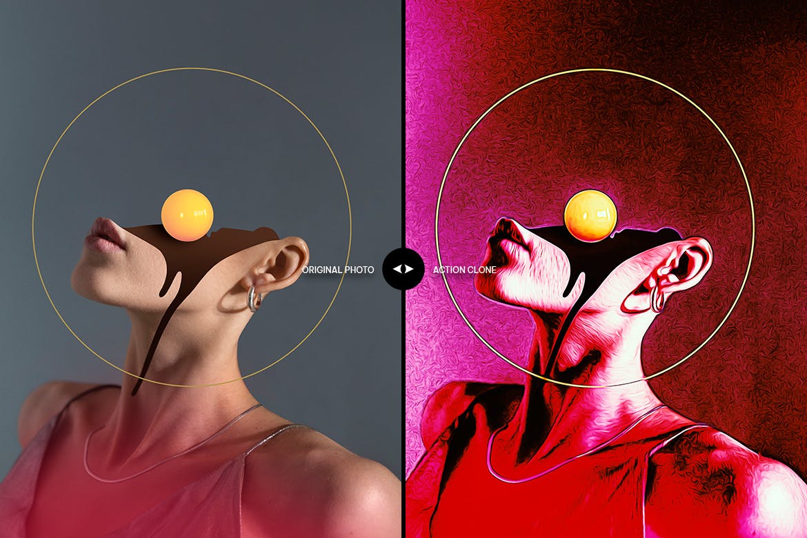 油画海报摄影效果ps动作 Oil Paint Posterizer Photoshop Action 插件预设 sucaiwan.com