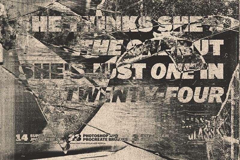 玻璃破碎效果PS和Procreate笔刷套装 笔刷资源 sucaiwan.com