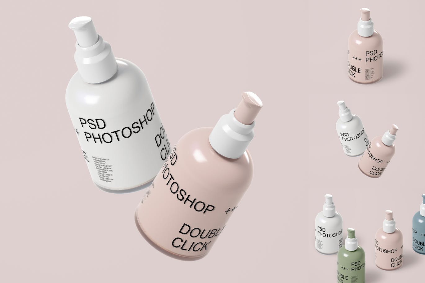 化妆品瓶产品包装样机集 Cosmetic Bottle Mockup Set 样机素材 sucaiwan.com