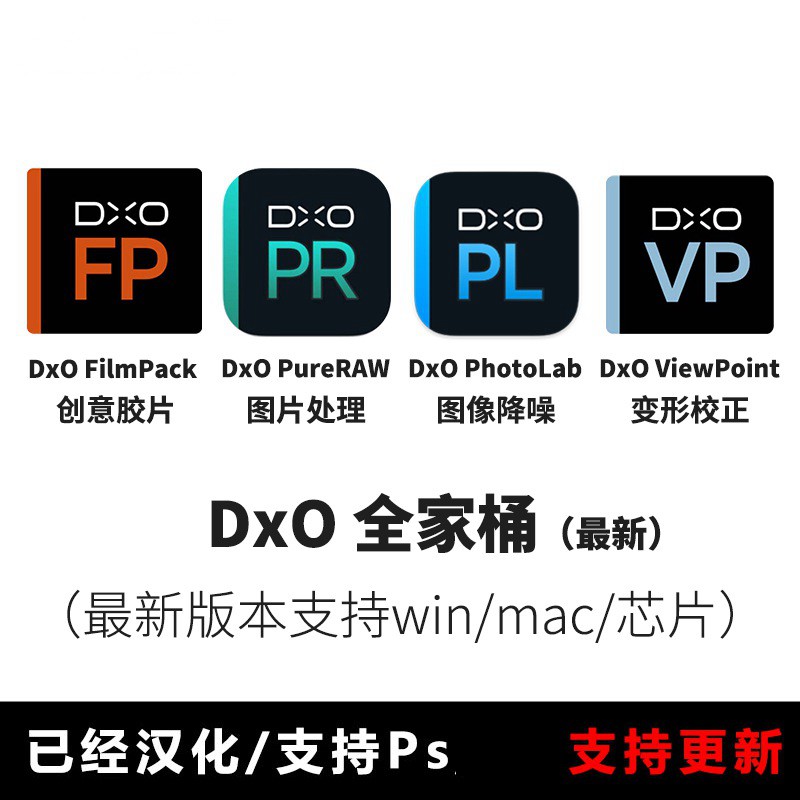 PS插件：2023最新DxO全家桶PS插件降噪调色胶片DxO PhotoLab/ViewPoint/PureRAW/FilmPack附独家安装教程 插件预设 sucaiwan.com