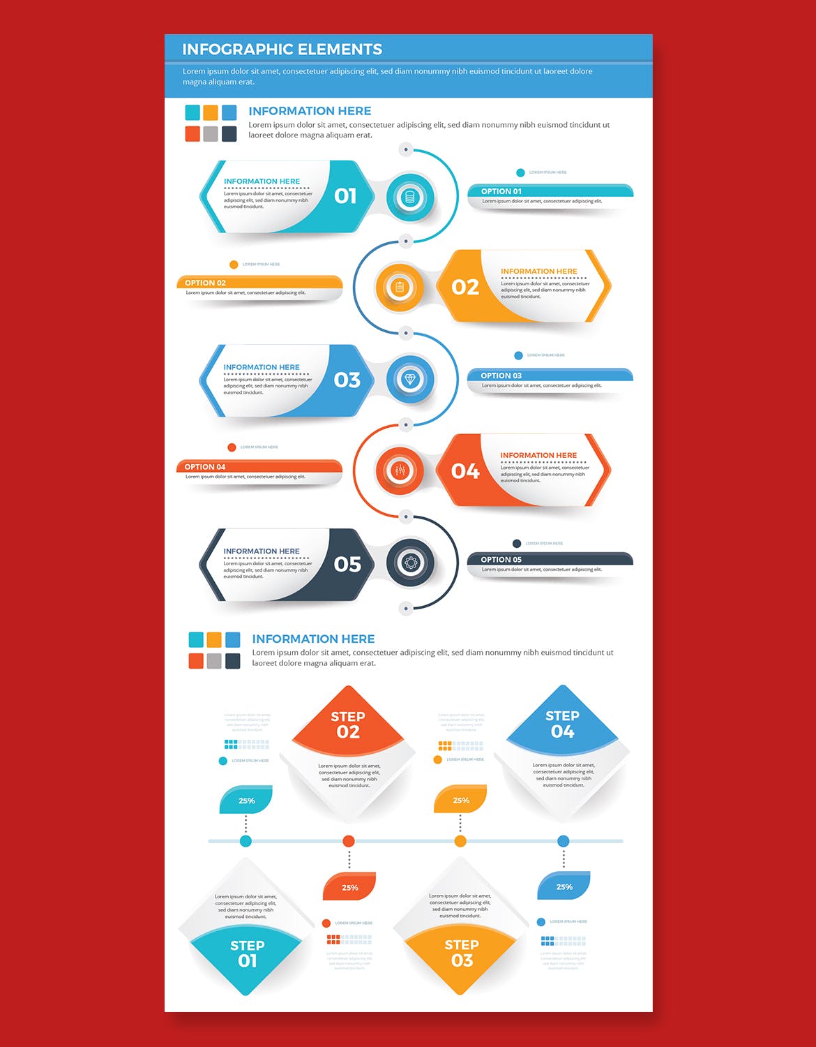流程步骤图表元素设计素材 Infographic Elements 幻灯图表 sucaiwan.com