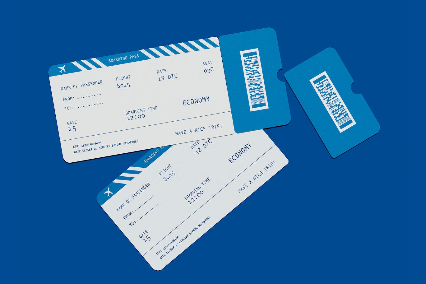 机票礼品券设计样机模板 Ticket Mockup 样机素材 sucaiwan.com