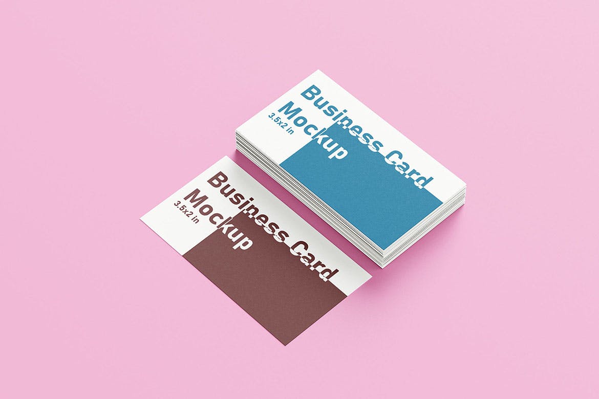 堆叠名片信息展示样机模板 Business Card Mockups 样机素材 sucaiwan.com
