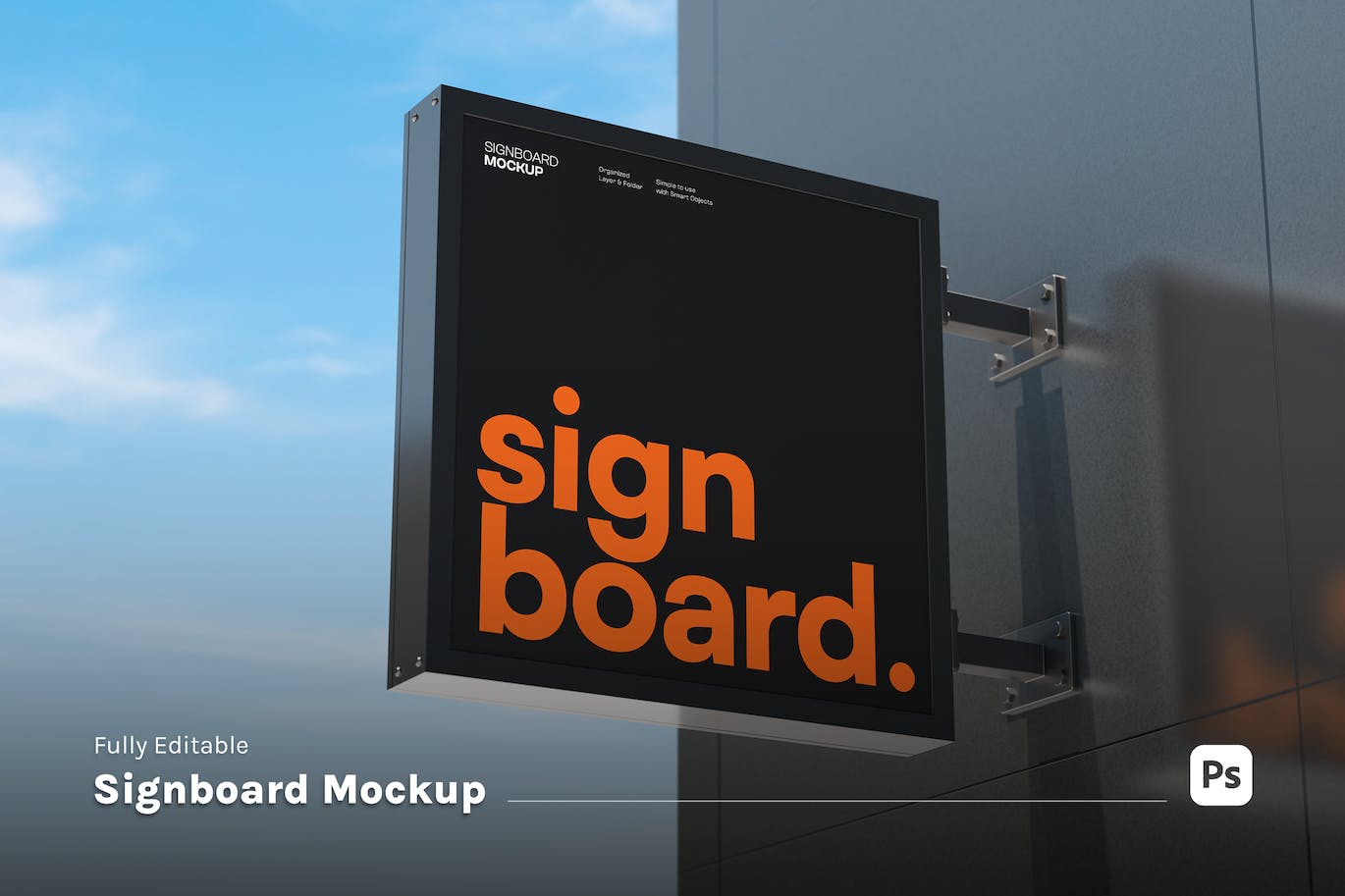 方形招牌广告设计样机 Signage Mockup 样机素材 sucaiwan.com