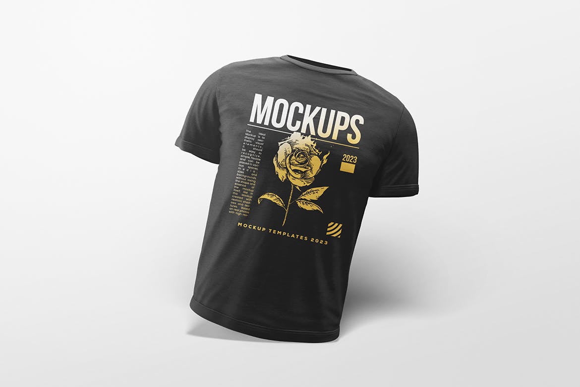 男性T恤服装图案设计样机 Basic Male T-Shirt Mockup 样机素材 sucaiwan.com