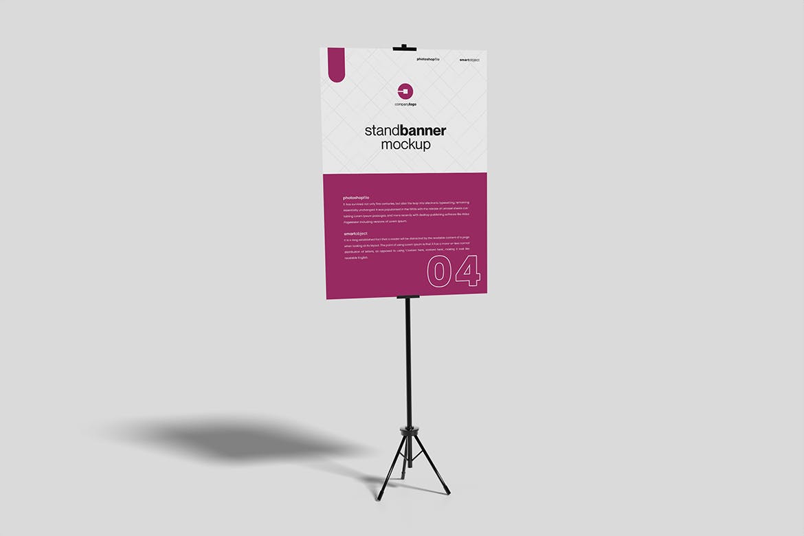 三脚架Banner广告海报展示样机 Stand Banner Mockup 样机素材 sucaiwan.com