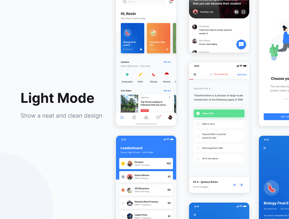学生课程电子学习应用程序UI套件 APP UI 第5张-素材湾丨精选海外优质设计素材资源 学生课程电子学习应用程序UI套件 APP UI sucaiwan.com