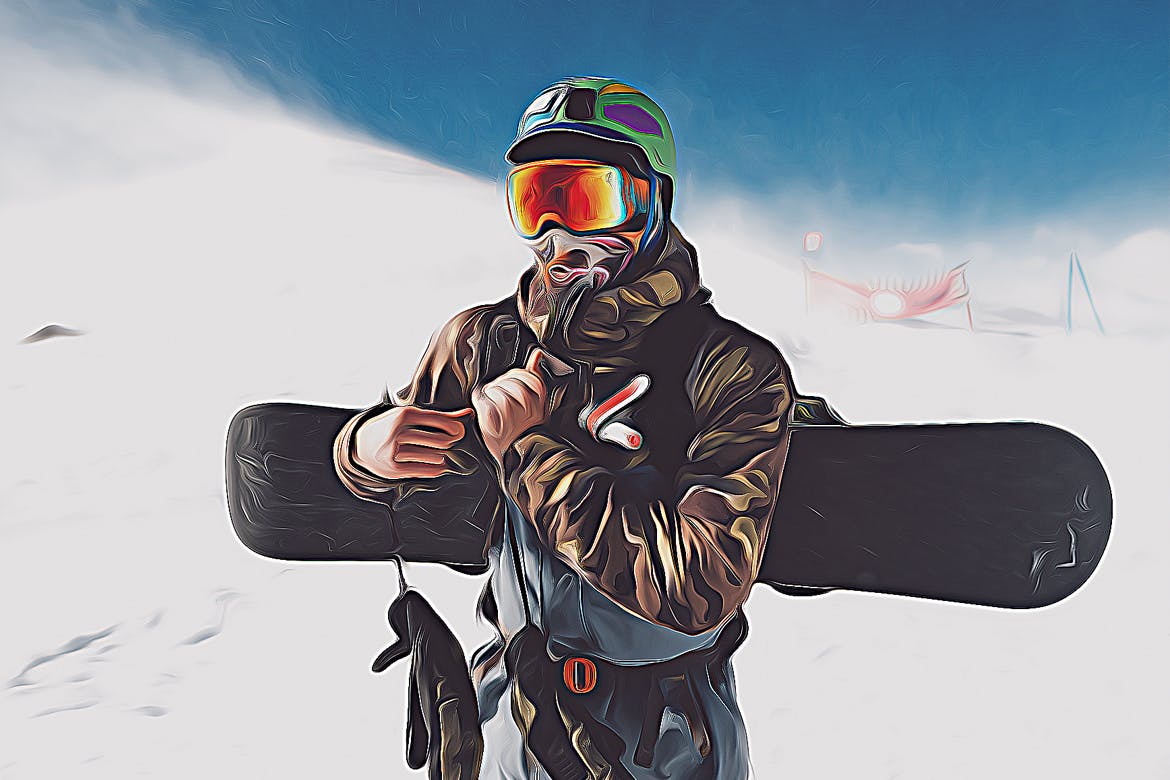 精细的卡通油画照片效果ps动作 Detailed Oil Painting Action 插件预设 sucaiwan.com