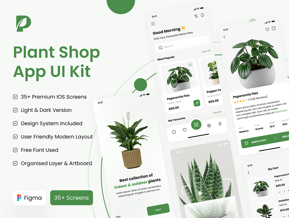 盆栽植物商店应用程序IOS UI工具包 APP UI sucaiwan.com
