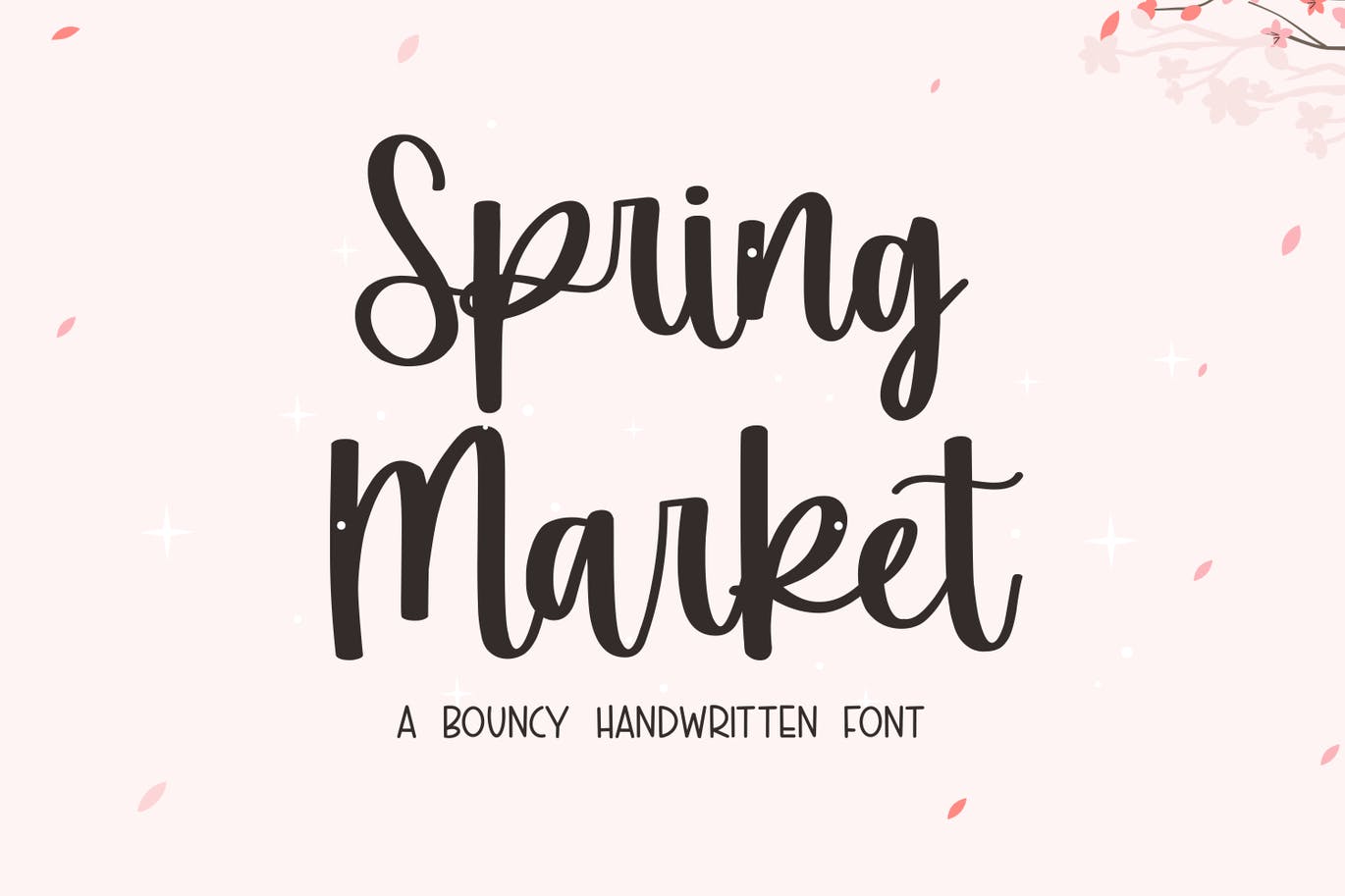 春季营销手写手绘字体 Spring Market – Handwritten Font 设计素材 sucaiwan.com