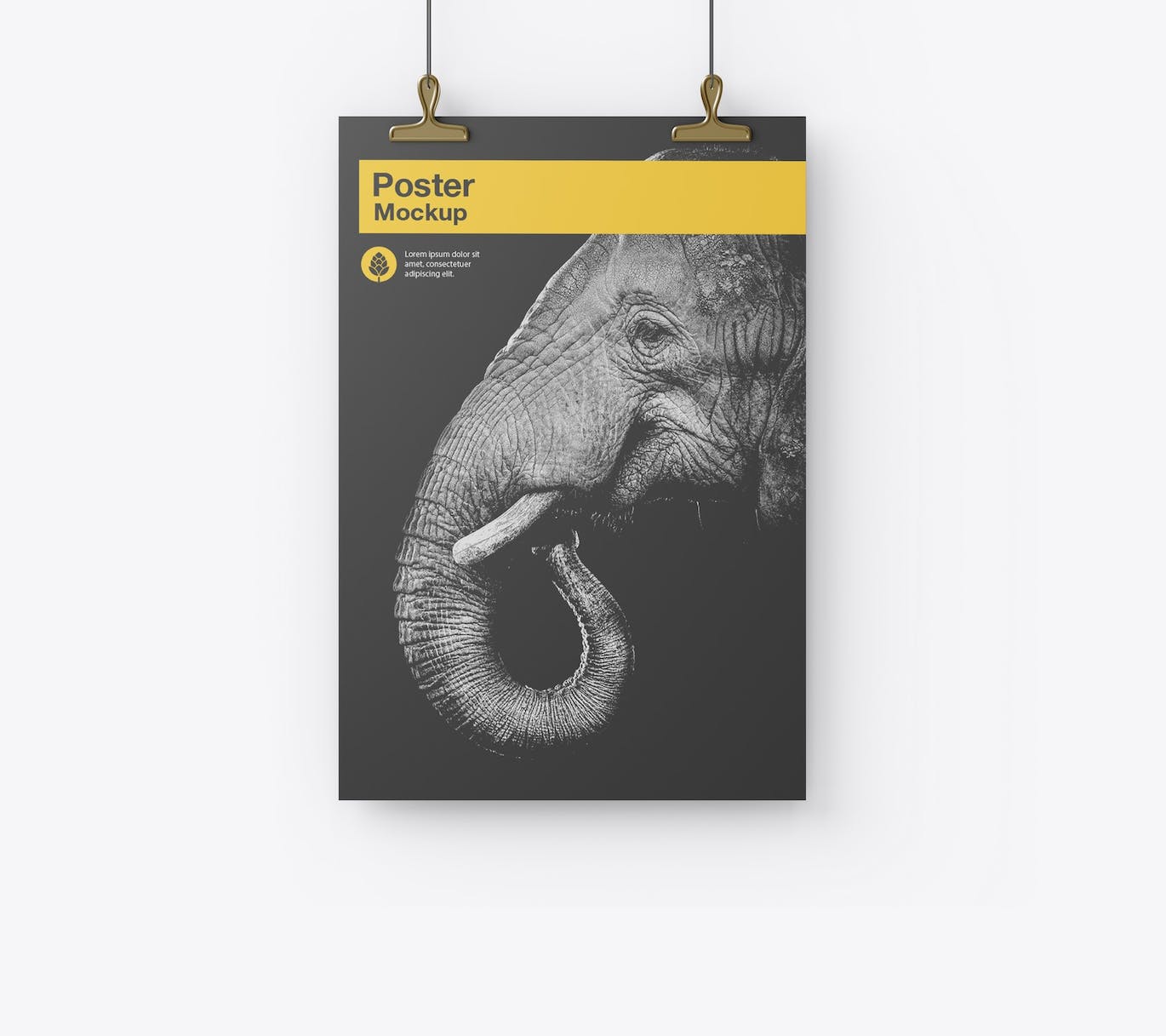 垂直悬挂海报设计样机 Isolated Vertical Hanging Poster Mockup 样机素材 sucaiwan.com