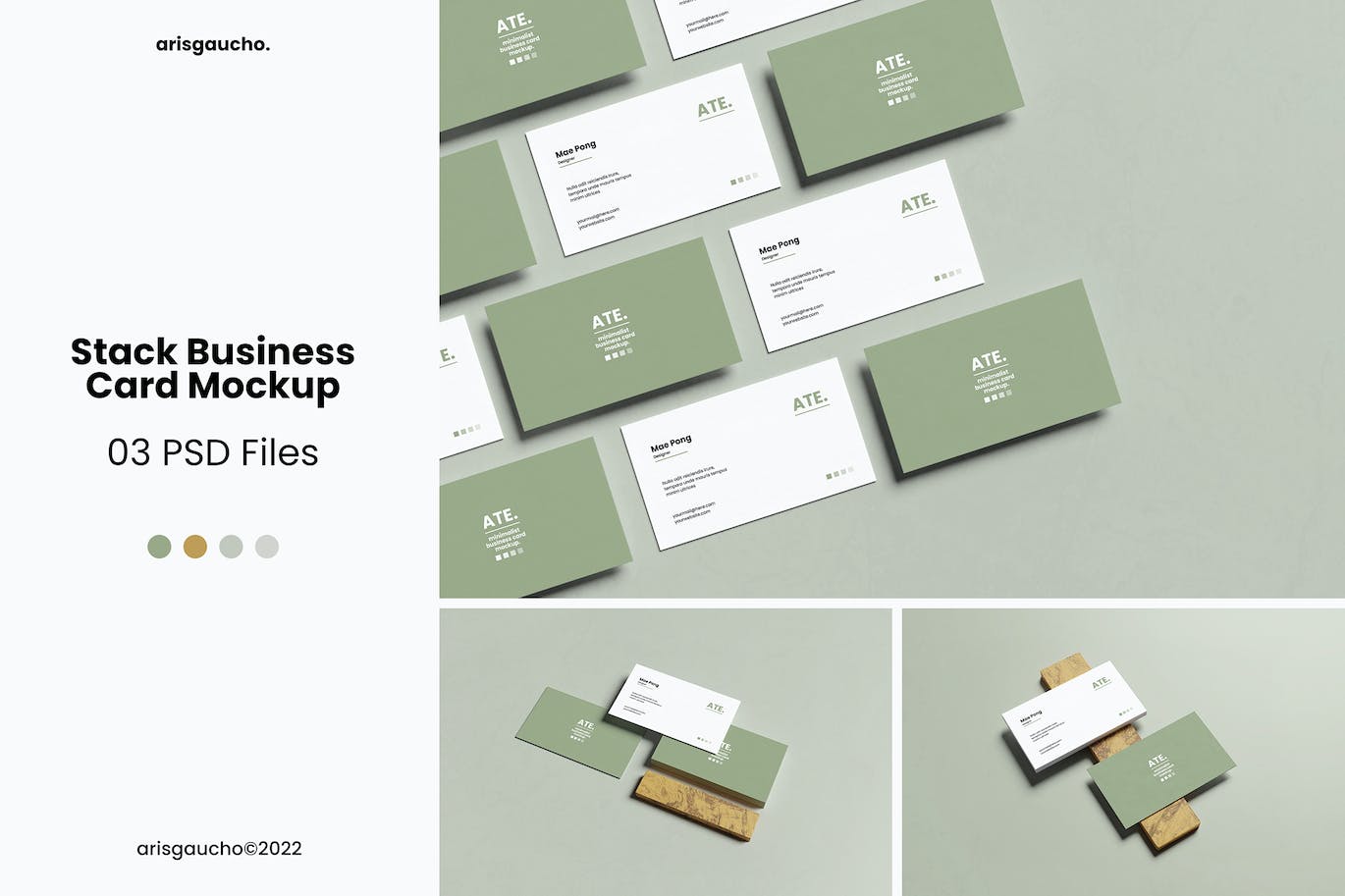 堆叠名片设计样机 Stack Business Card Mockup 样机素材 sucaiwan.com