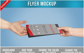 折页手册设计效果图样机模板 Brochure in Hand Mockup PSD