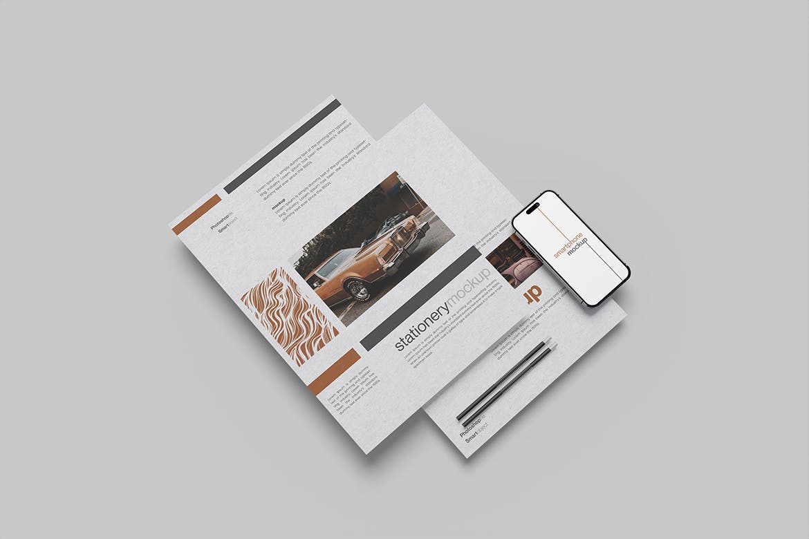 文件纸张文具样机模板 Stationery Mockup 样机素材 sucaiwan.com