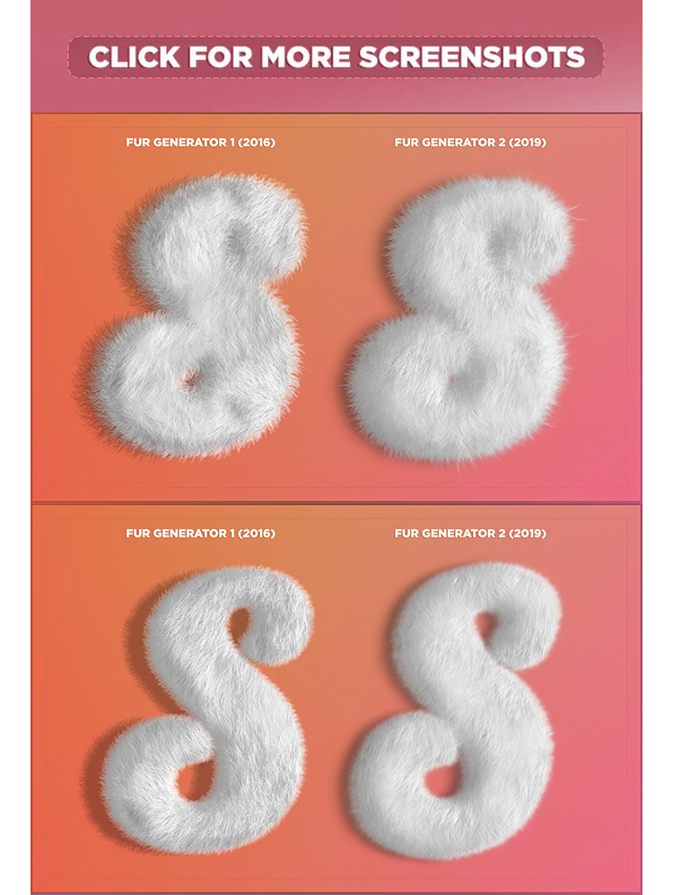 PS插件：动物毛发特效生成器ps动作素材预设样机样式笔刷模板皮毛茸茸制作 插件预设 sucaiwan.com