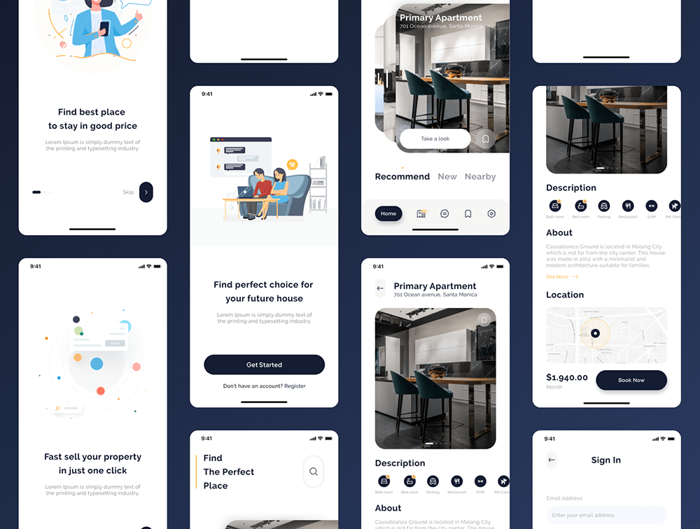 房地产App应用程序 UI 套件 APP UI sucaiwan.com