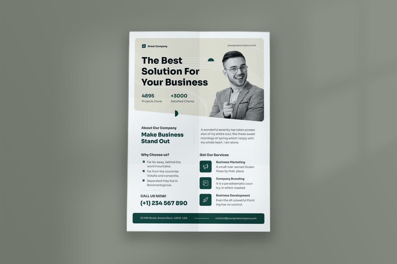 公司业务传单模板 Corporate Business Flyer Template 设计素材 sucaiwan.com
