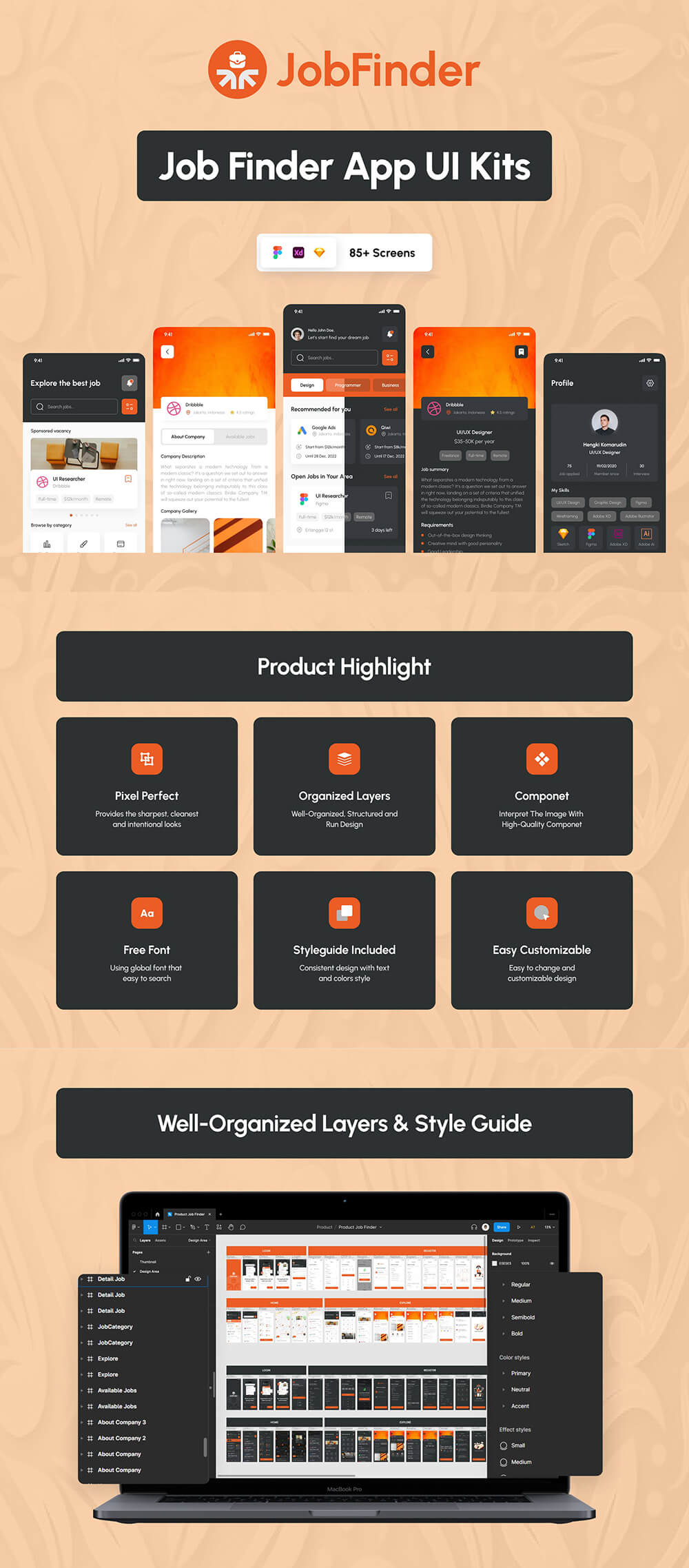 求职者应聘移动应用程序UI套件 APP UI sucaiwan.com