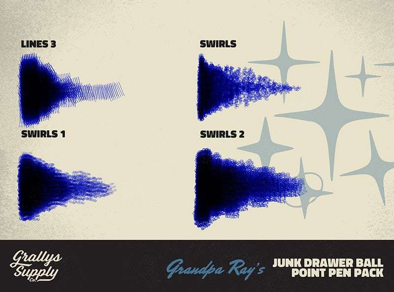 逼真的圆珠笔效果Procreate笔刷 笔刷资源 sucaiwan.com