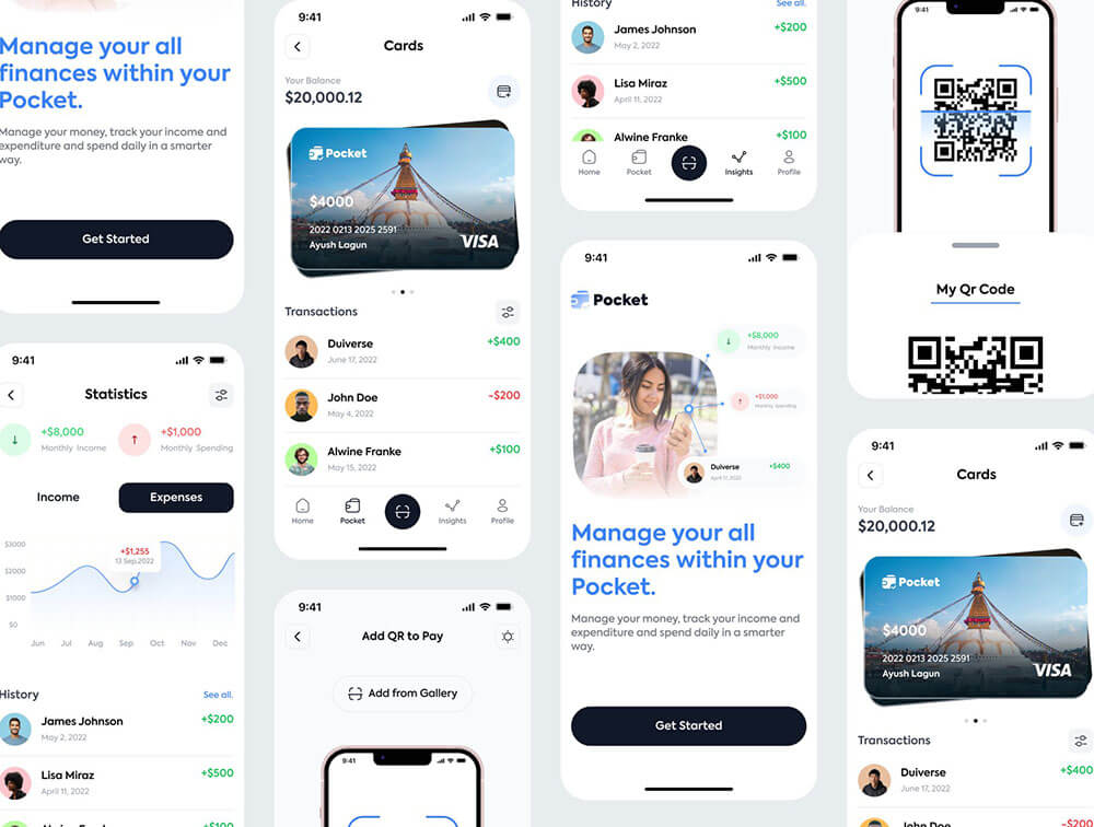 金融科技财务应用程序iOS UI套件 APP UI sucaiwan.com