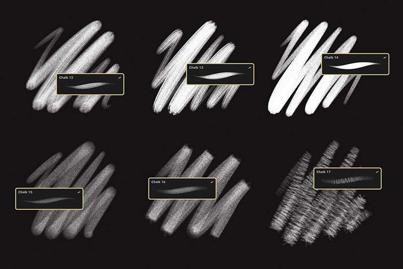 Procreate黑板粉笔字笔刷 笔刷资源 sucaiwan.com