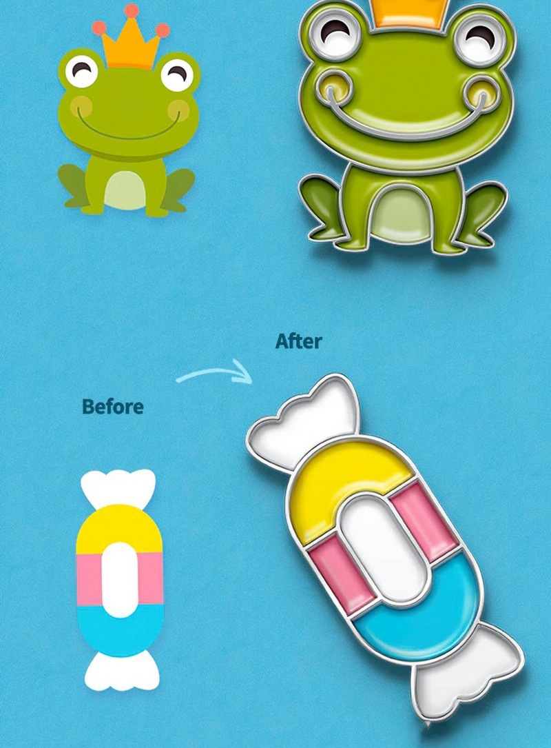 PS插件：ps珐琅烤漆质感徽章样机生成器 Soft Enamel Pin Generator V1.0 插件预设 sucaiwan.com