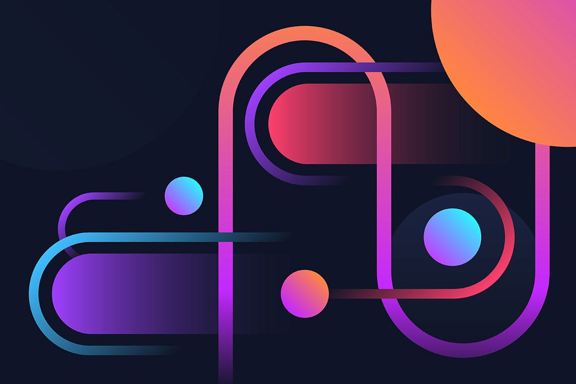 液体梯度几何形状背景集 Liquid Gradient Geometric Shapes Background Set 图片素材 sucaiwan.com