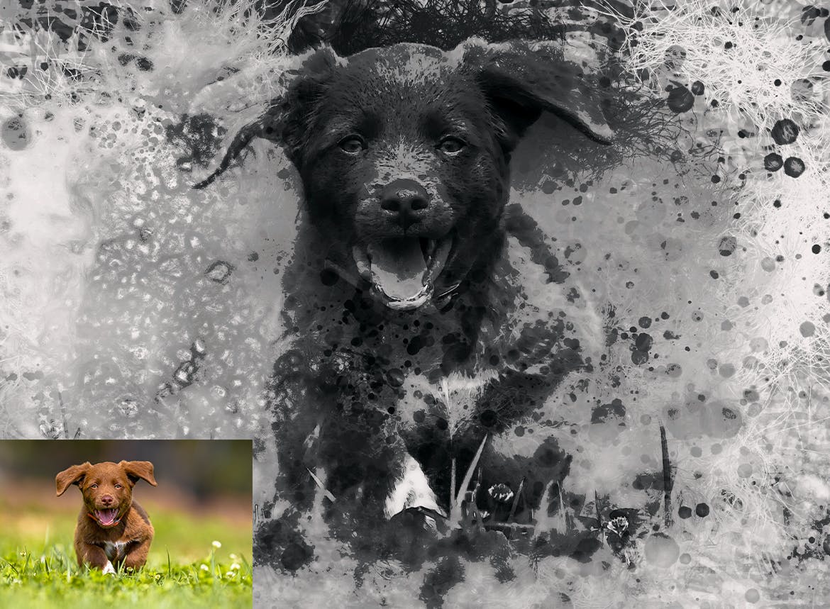 铅笔素描灰色照片效果PS动作 Pencil Sketch PSD Photoshop Actions 插件预设 sucaiwan.com