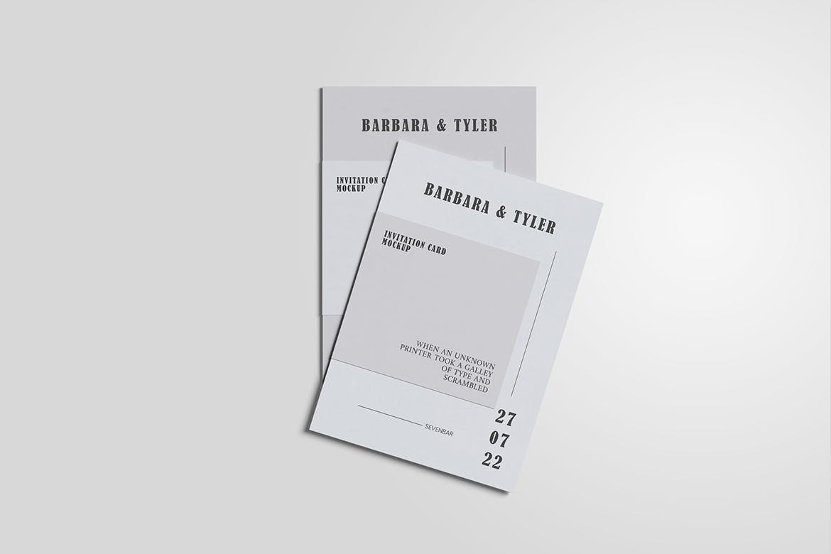 极简邀请函/卡设计样机 Minimalist Invitation Card Mockup 样机素材 sucaiwan.com