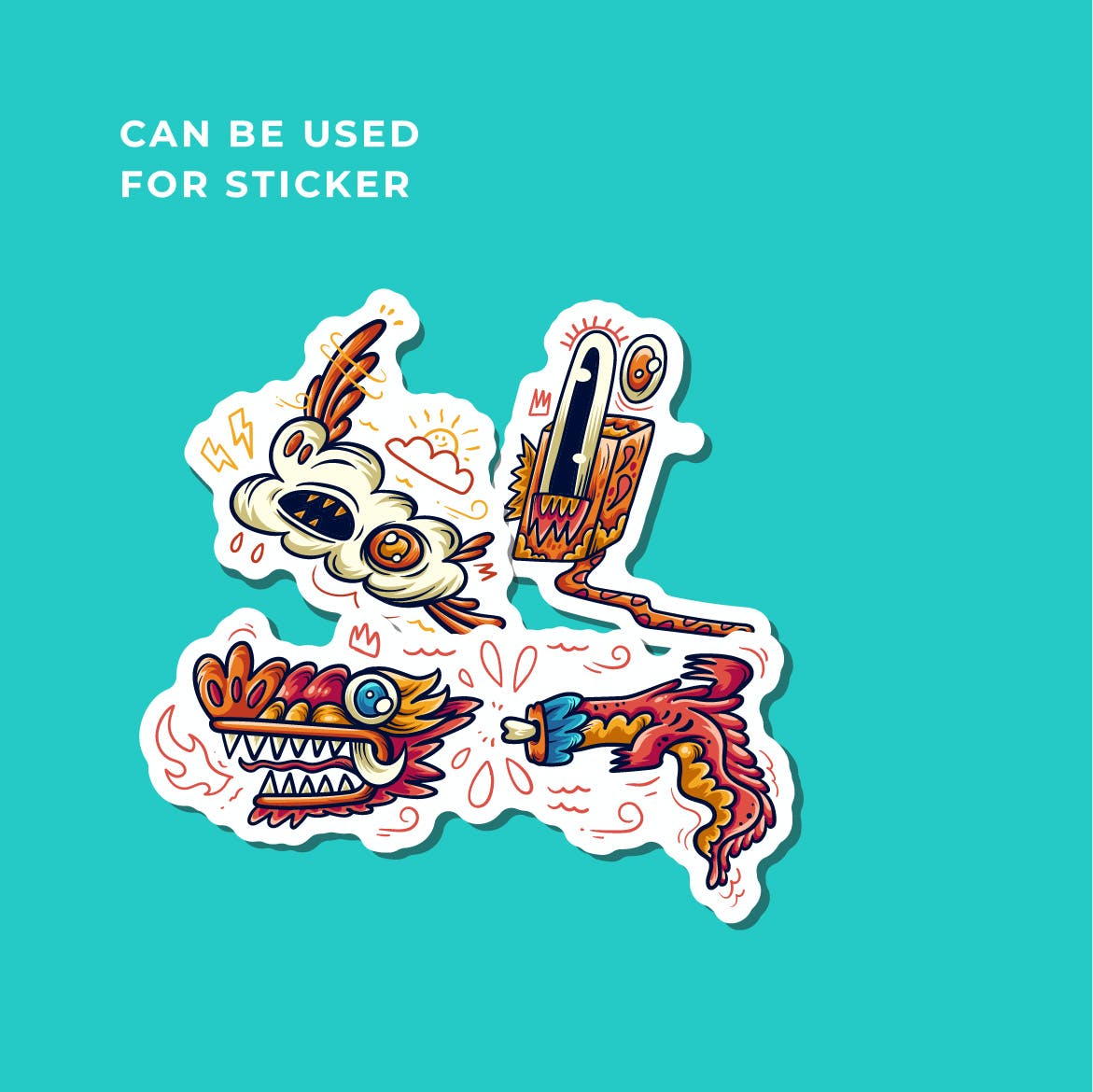 可爱的怪物插画矢量设计 Vector Cute Monster Illustration Design 图片素材 sucaiwan.com