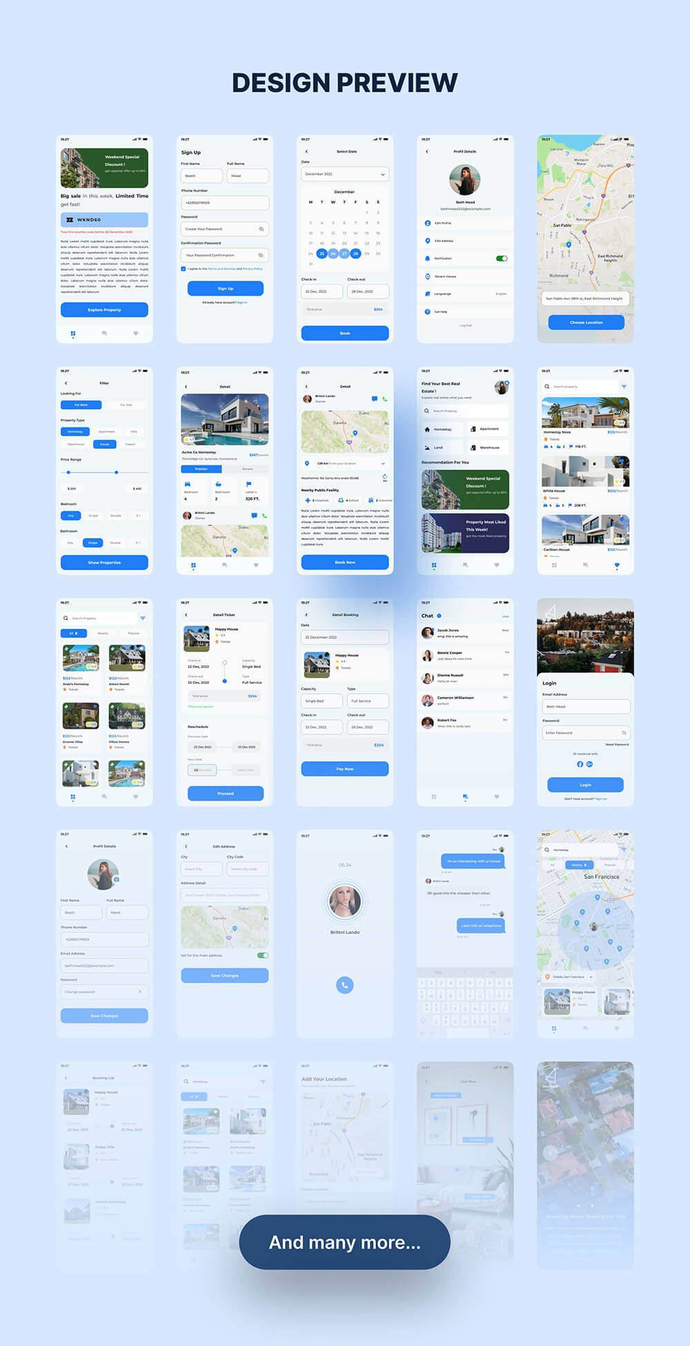 极简主义现代风格房地产移动应用程序UI套件 APP UI sucaiwan.com