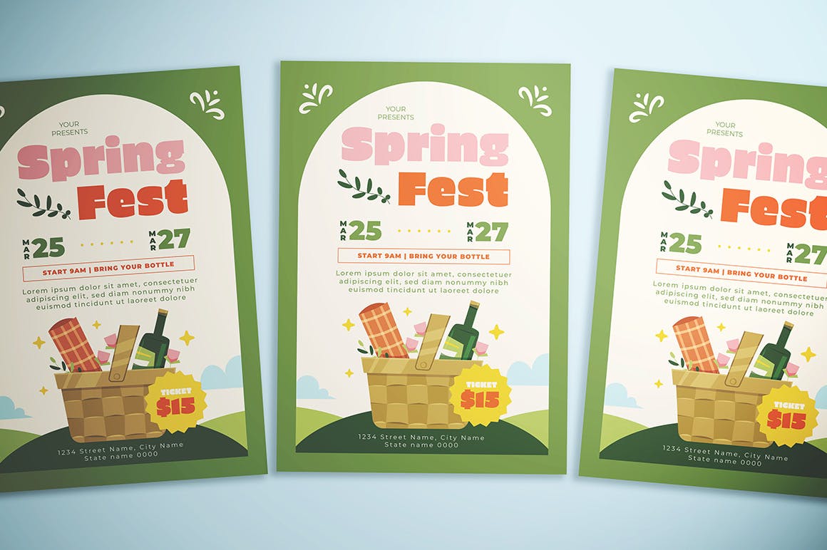 春节庆典购物宣传单素材 Spring Fest Flyer 设计素材 sucaiwan.com
