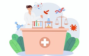 博士实验室矢量插画 Doctor’s Laboratory Illustration