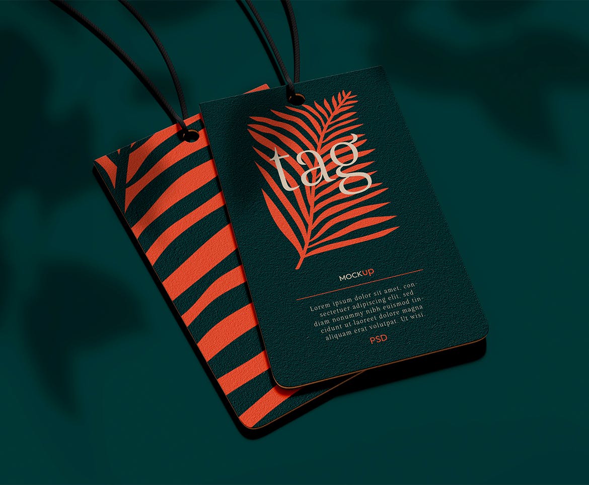 品牌标签吊牌设计样机 Label Tag Mockup. Change colors and designs. 样机素材 sucaiwan.com