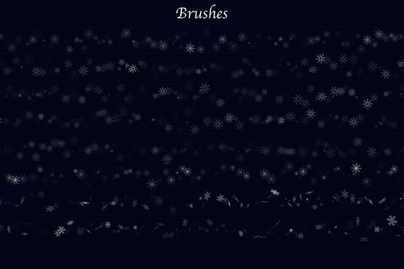 Photoshop雪花冰花笔刷和图案套装 笔刷资源 sucaiwan.com