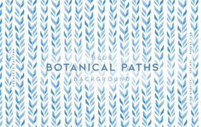 蓝色植物叶子无缝图案素材 Bliue Botanical Paths