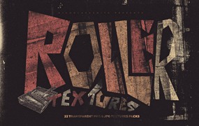 高质量复古做旧艺术颗粒感丙烯酸油墨水墨滚筒纹理素材合辑 Roller Textures