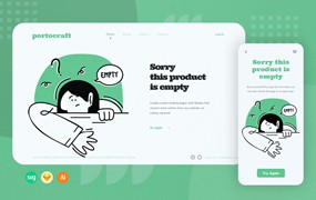 无结果概念引导页插画模板 No Result Web Onboarding Illustration