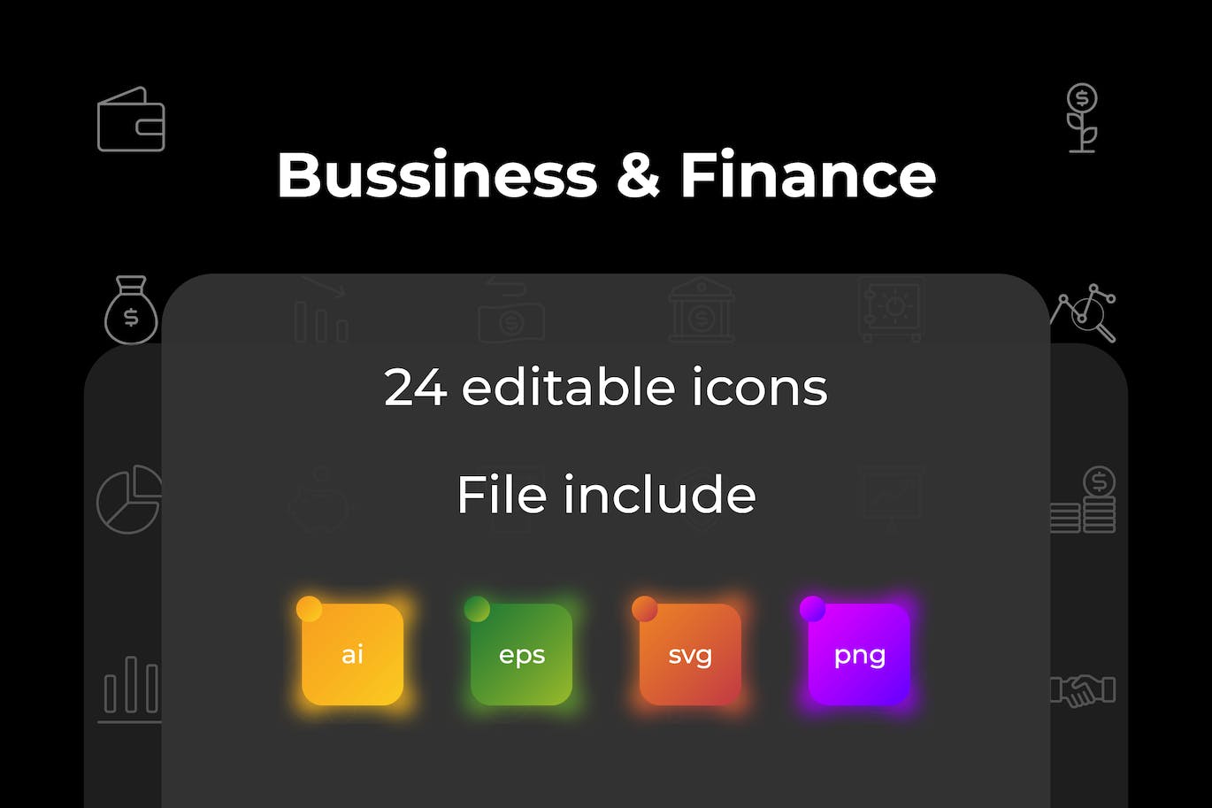 商业和金融图标集 Business and Finance Outline Icon Set 图标素材 sucaiwan.com