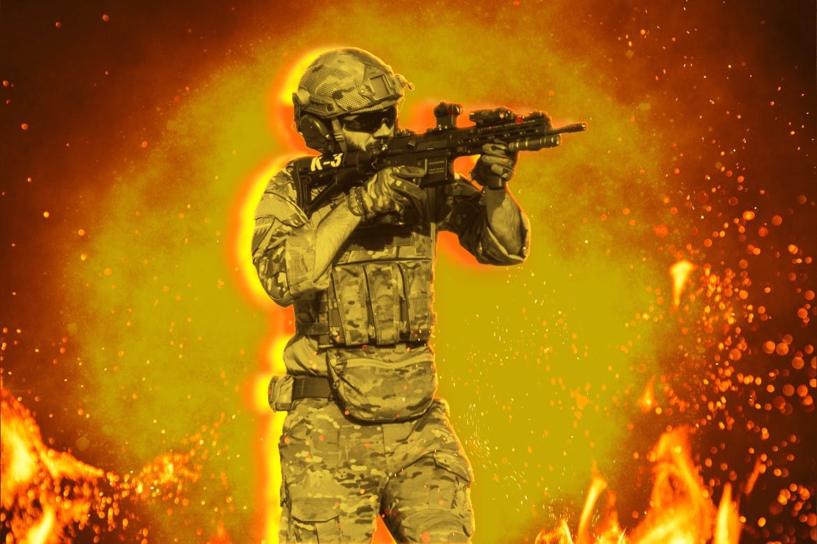 燃烧火焰照片效果PSD模板 Action Flame Photo Effect 插件预设 sucaiwan.com