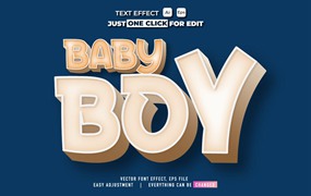 卡其色3D矢量文本/文字效果样式素材v62 Text Effect Vol 62