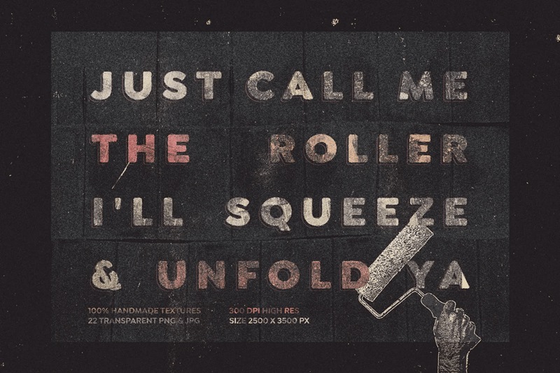 高质量复古做旧艺术颗粒感丙烯酸油墨水墨滚筒纹理素材合辑 Roller Textures 图标素材 sucaiwan.com